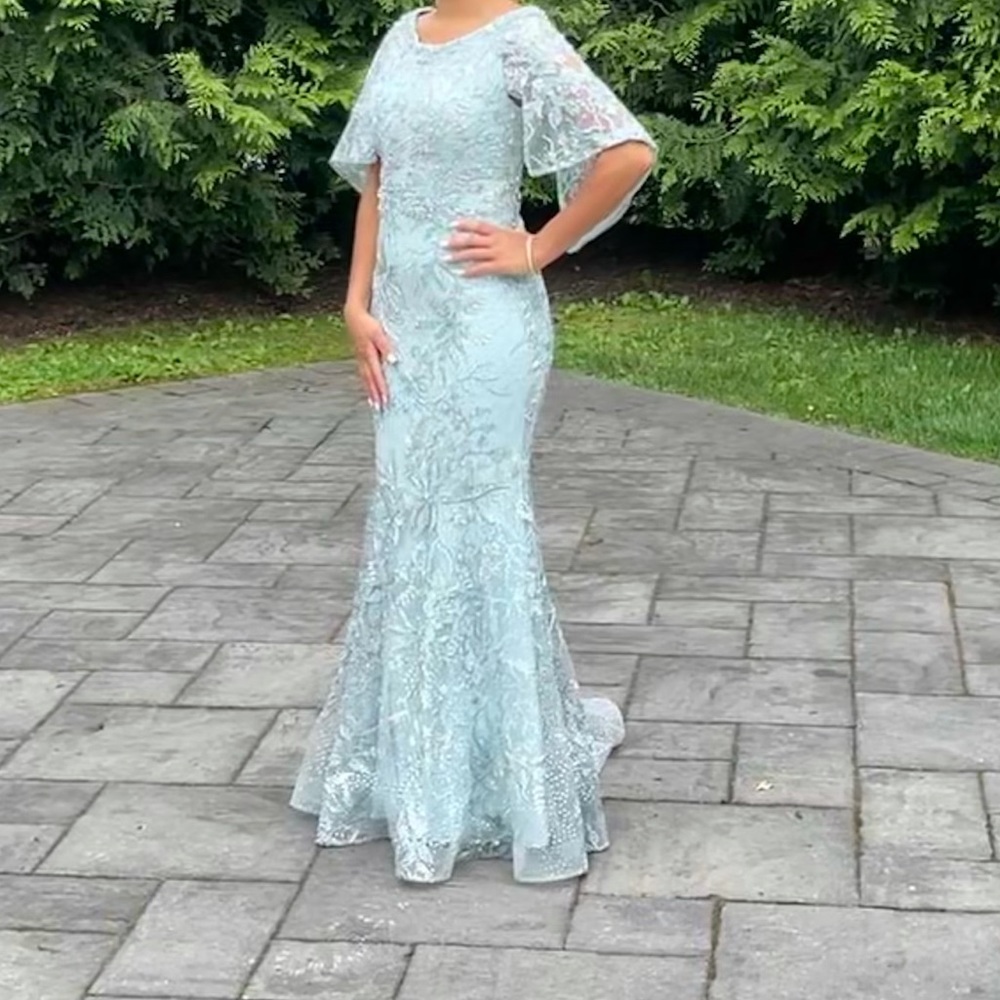 Miri couture dress green/blue dress